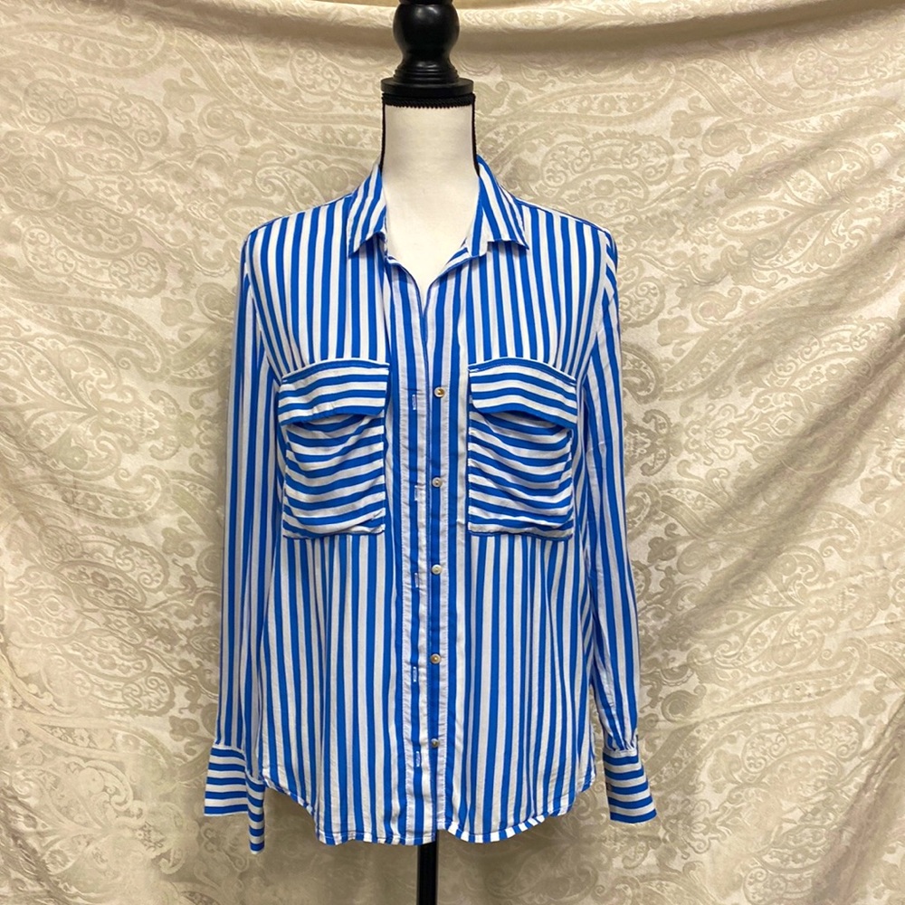 Blue and white stripe button down from H&M
